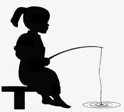 Girl Fishing Silhouette - Little Boy Fishing - Free Transparent PNG ...