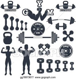 Vector Art - Fitness gym icons. Clipart Drawing gg78973677 ...