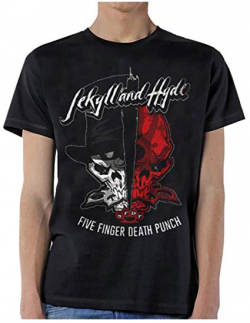 Five Finger Death Punch T Shirt Jekyll and Hyde Logo Official Mens Black