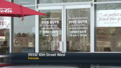 Large Crowd Shows Up For Opening of Five Guys Restaurant