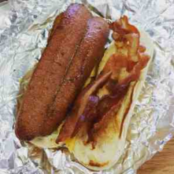 Five Guys Bacon Cheese Hot Dog Review – Eat A Wiener Today