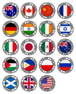 Round Country Flag Clipart Set - Digishire