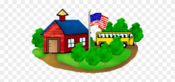 School clipart with flag 2 » Clipart Portal