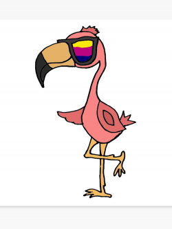 Cool Funny Flamingo with Sunglasses | Canvas Print