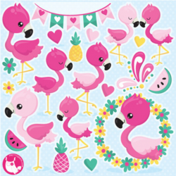 Flamingo clipart commercial use, vector graphics - CL1059