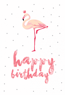 Birthday, Flamingo, Bird, transparent png image & clipart free download