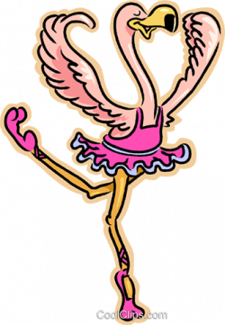 ballet dancing flamingo Royalty Free Vector Clip Art illustration ...