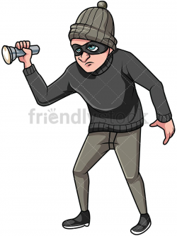 Thief Holding Flashlight in 2019 | Cartoon, Illustration ...