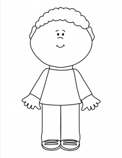 Black and white clipart boy with flashlight - Clip Art Library