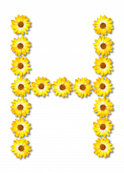 Clipart - Floral alphabet, H