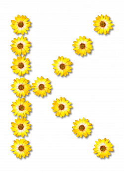 Clipart - Floral alphabet, K