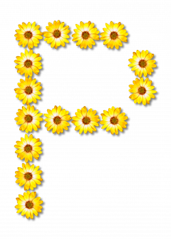Clipart - Floral alphabet, P