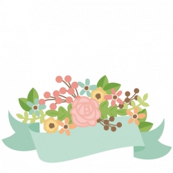 Banner With Flowers SVG scrapbook cut file cute clipart files for ...