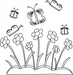Black and White Spring Flowers and Butterflies | Card making ...
