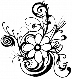 Clipart freeuse stock black and white flower design - RR collections