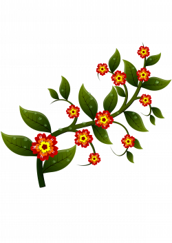 Clipart - Flowers on a branch.