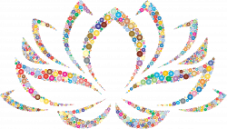 Clipart - Colorful Lotus Flower Circles 2