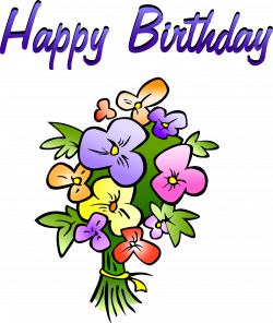 Art Birthday Flowers Clipart