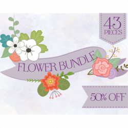 Vector Flowers Clipart Bundle Set
