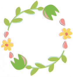 Spring Flower Wreath Clipart