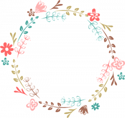 Hand-painted cartoon leaf flower wreath transparent decorative ...