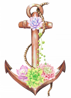 Anchor watercolor clipart succulent watercolor/ Anchor clipart ...