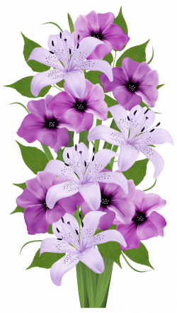 Purple Lilies Bouquet | Clip Art Everyday for Cards, Scrapbooking ...