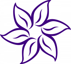 Cartoon Flowers Clip Art | Purple Flower Outline clip art - vector ...