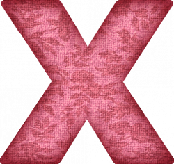 Presentation Alphabets: Pink Flower Fabric Letter X