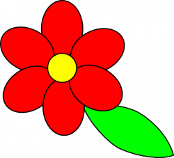 Red Flower Leaf Clipart