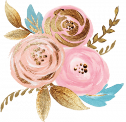 Download rose gold watercolor floral png images background | TOPpng