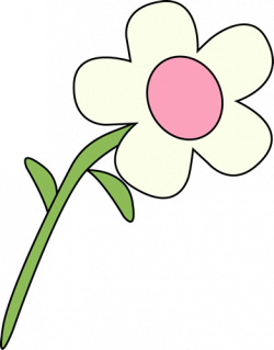 Single White Flower Clip Art - Single White Flower Image