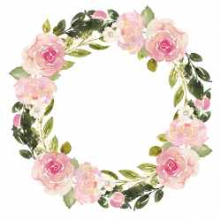 Watercolor flower wreath free matting vector | Printables ...
