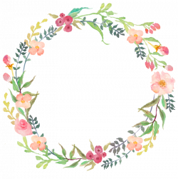Watercolor flower wreath clipart download - RR collections