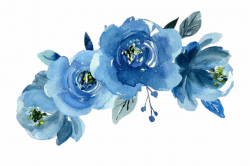 Transparent Blue Flower Crown - Blue Watercolor Flowers Png ...