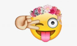 Corona Whatsapp Png - Wink Emoji Flower Crown Transparent ...
