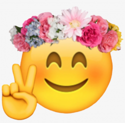 Emoji Sticker - Emoji With Flower Crown - Free Transparent ...