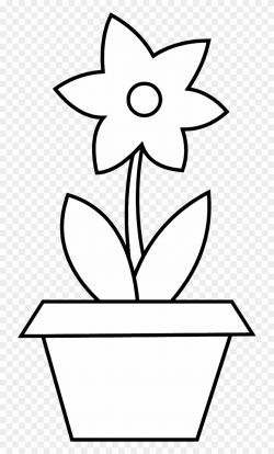 Flower Pot Clipart - Flower Pot Black And White - Png ...