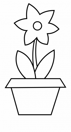 Plant Clipart Colouring - Flower Pot Outlines | Transparent ...