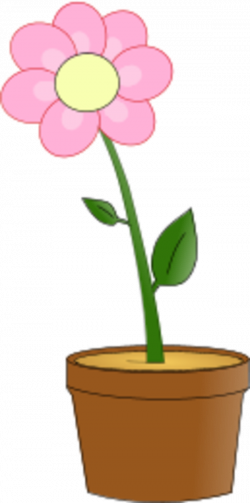 flower with leaves in a planting pot - vector Clip Art ...