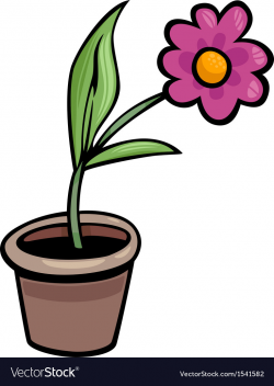 Flower in pot clip art cartoon