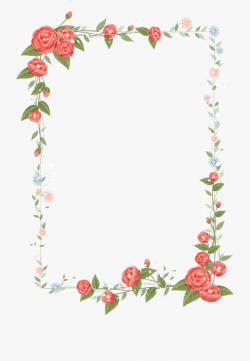 Rose Frame Design Floral Flowers Border Clipart - Border ...