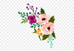 Floral Clipart Rustic Flower - Flower Watercolor Vector - Png ...