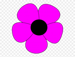 Simple Flower Clipart - Simple Flower Drawing Pink - Png Download ...