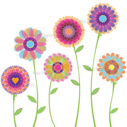 Spring Flowers Clip Art - Digital Florals Graphic to make Birthday ...