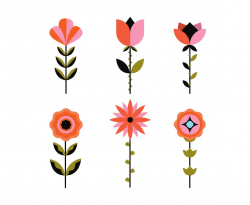 Geometric Flowers Clipart Vector Vector Art & Graphics | freevector.com