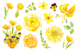 Yellow flowers clip art
