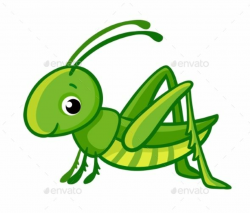 Vector isolated cute green grasshopper on a white background ...