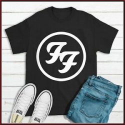 Details about Black Foo Fighters White Circle Logo T- shirt S 3XL