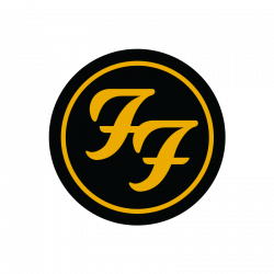 Foo Fighters logo in black and yellow. 3\